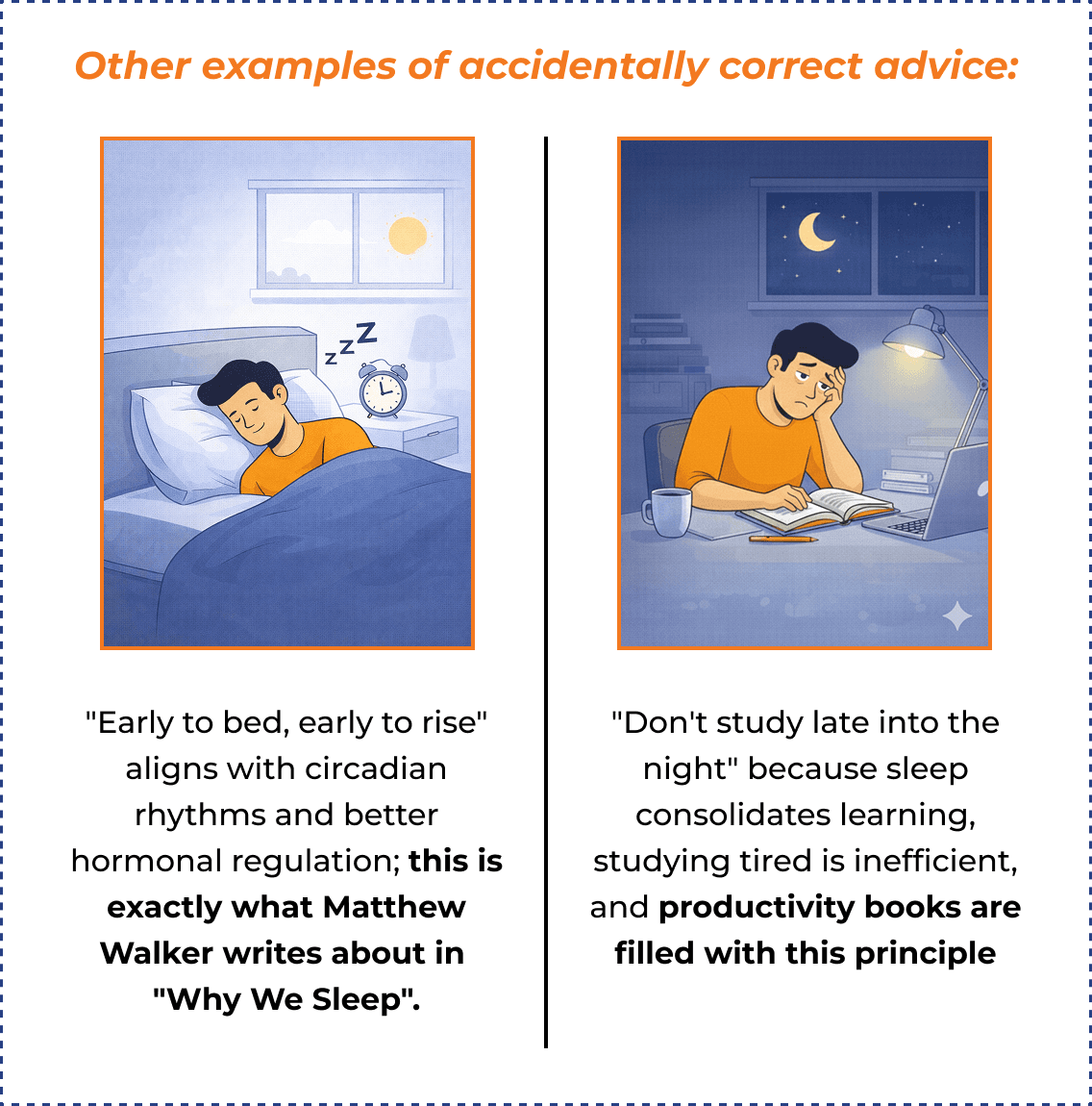 Other examples of accidentally correct advice