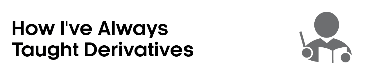 How I've Always Taught Derivatives