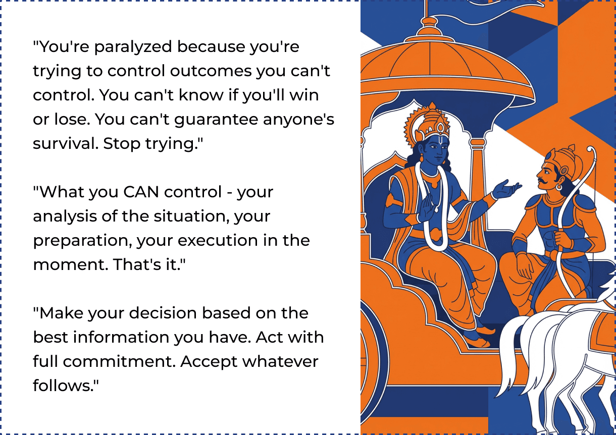You're paralyzed because you're trying to control outcomes you can't control